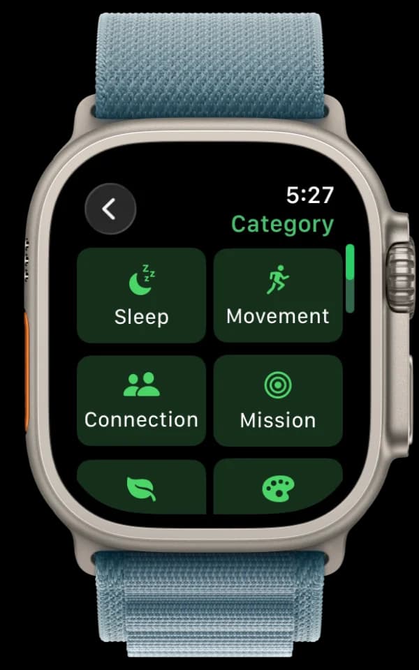 FieldResponder Apple Watch Green Choices screenshot.